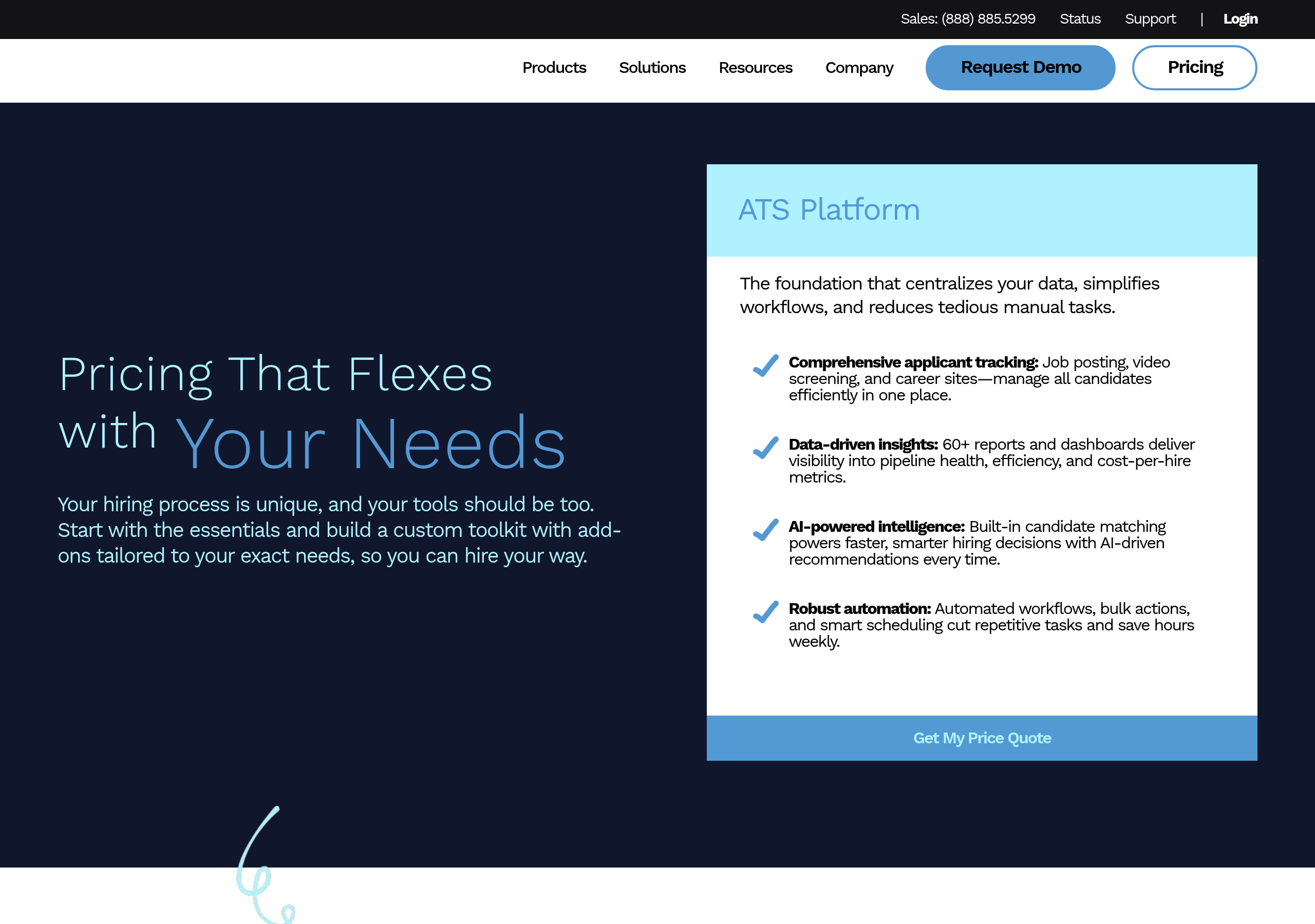 Jobvite – Pricing screenshot Pricing – Jobvite website breakdown