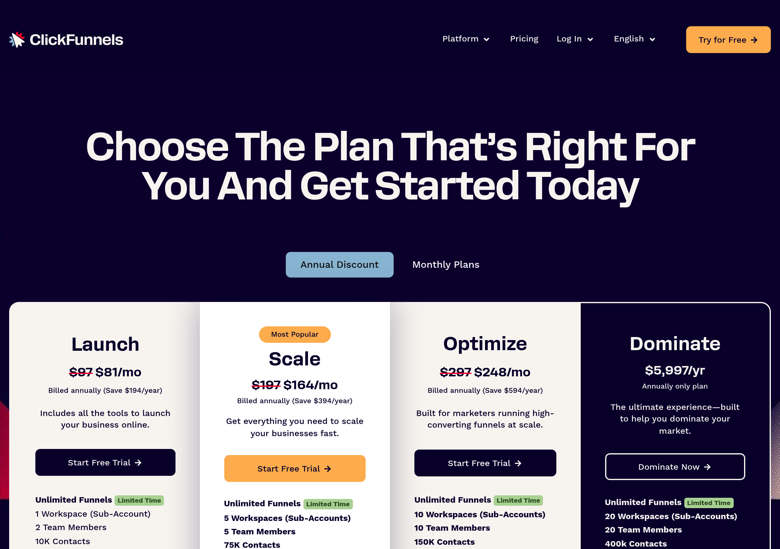 ClickFunnels – Pricing screenshot Pricing – ClickFunnels website breakdown