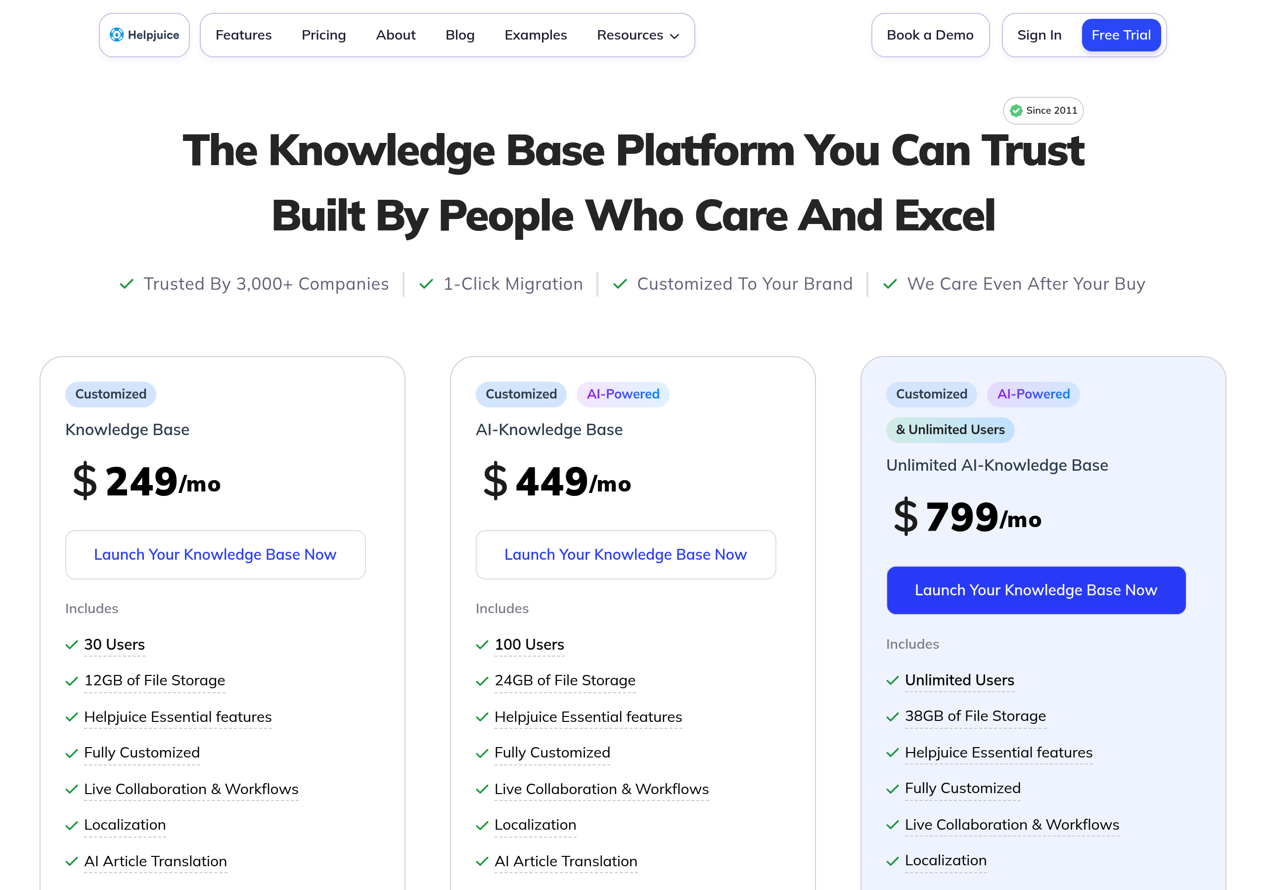 Helpjuice – Pricing screenshot Pricing – Helpjuice website breakdown