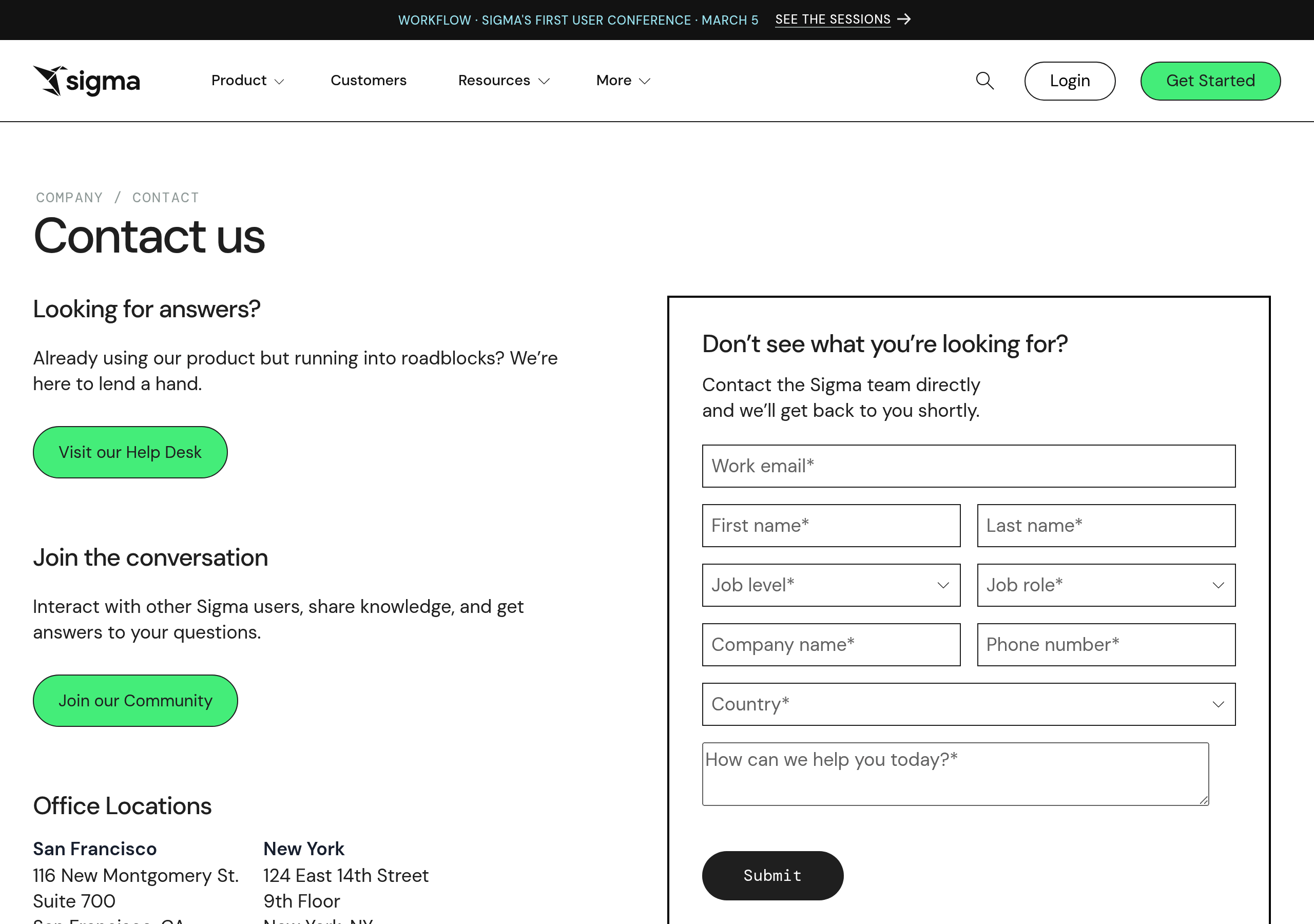 Sigma Computing – Pricing screenshot Pricing – Sigma Computing website breakdown