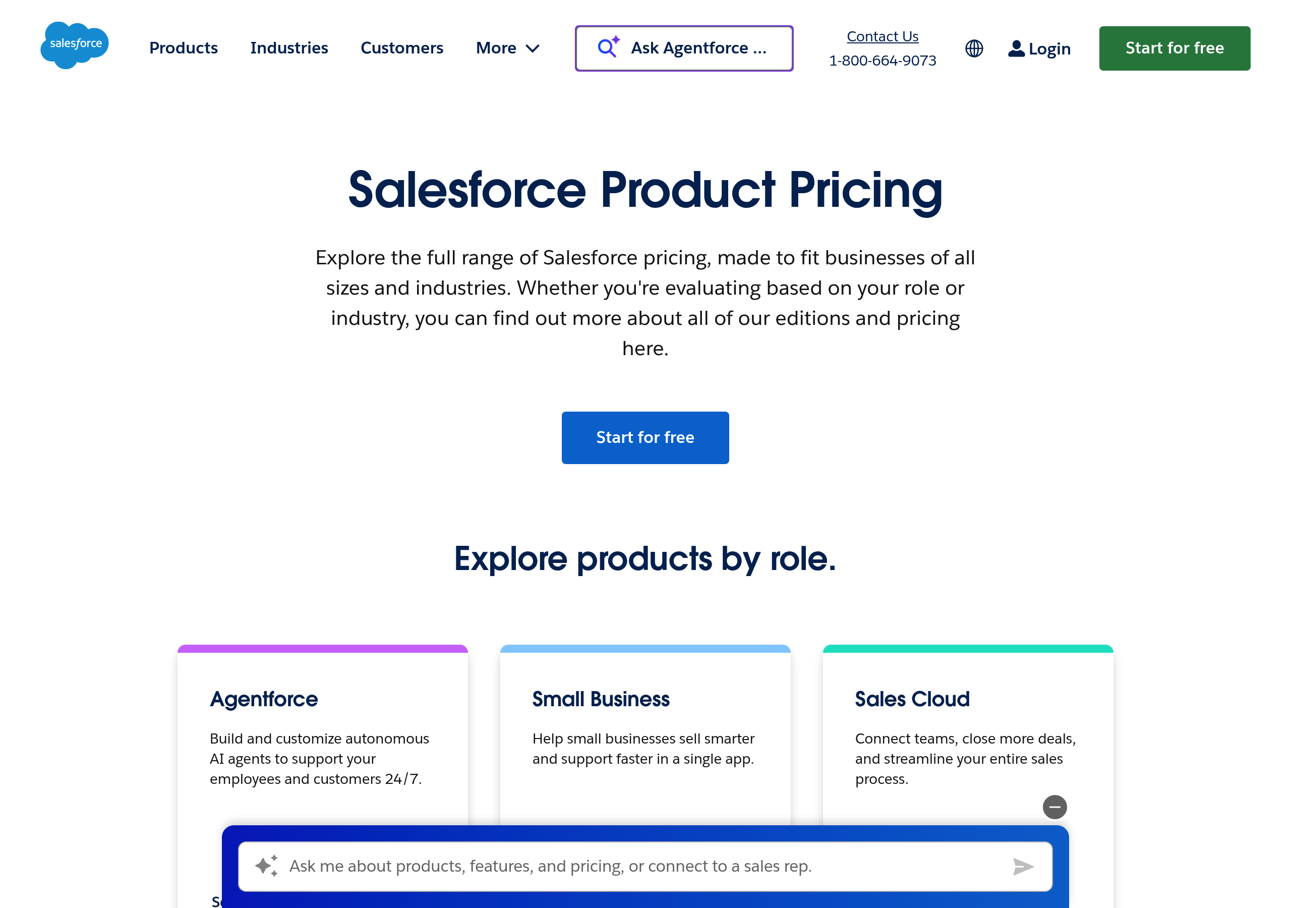 Salesforce – Pricing screenshot Pricing – Salesforce website breakdown